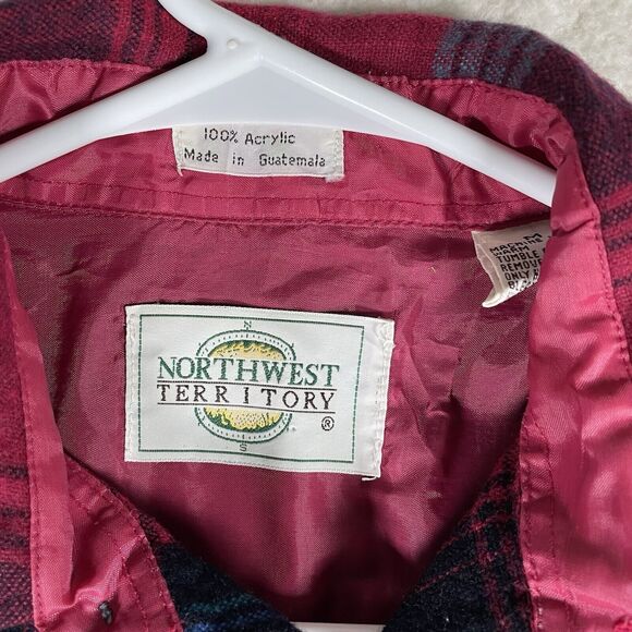VTG Northwest Territory Shirt Mens Medium Red Plaid Acrylic Flannel Lumberjack - Picture 3 of 14